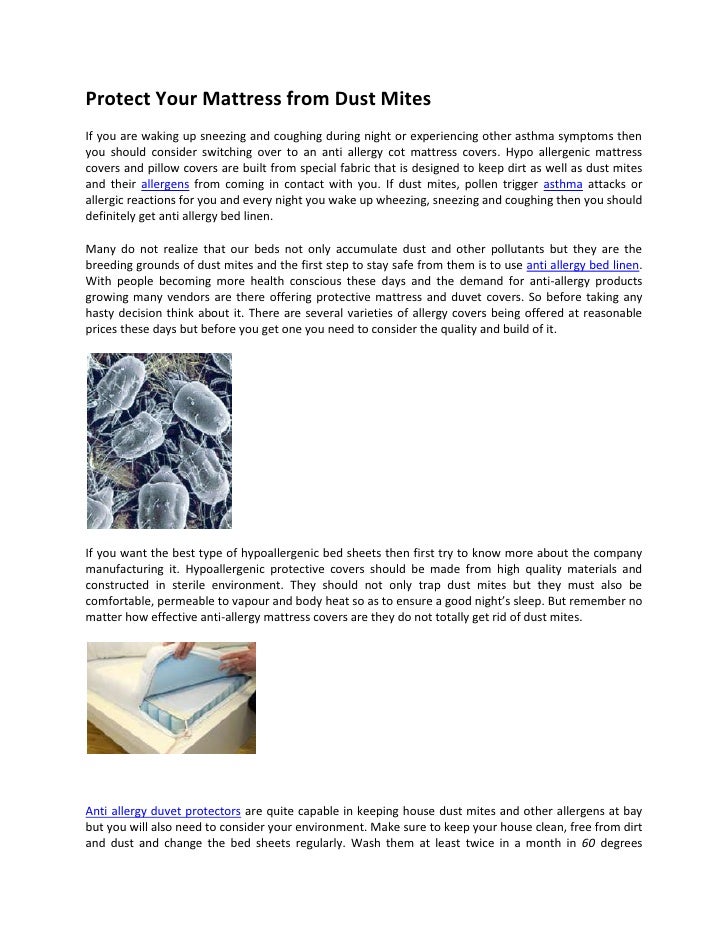 Protect your mattress from dust mites