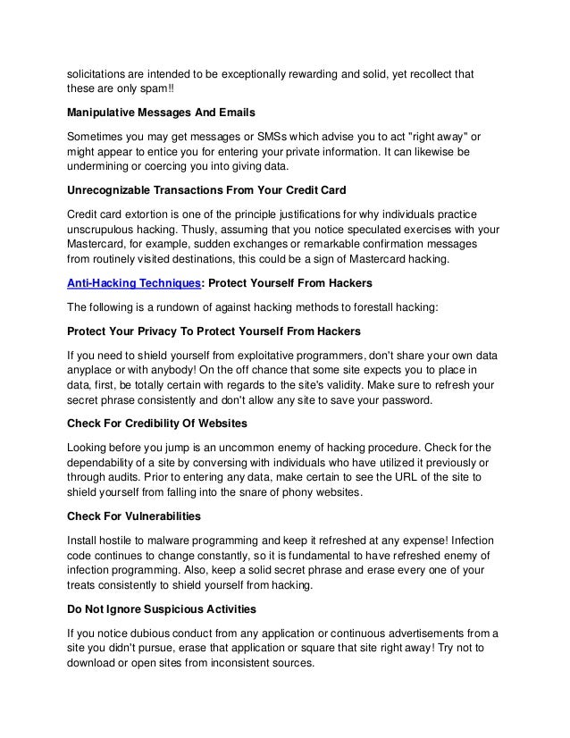 The Best And Easiest Ways To Protect Yourself From Hackers | PDF