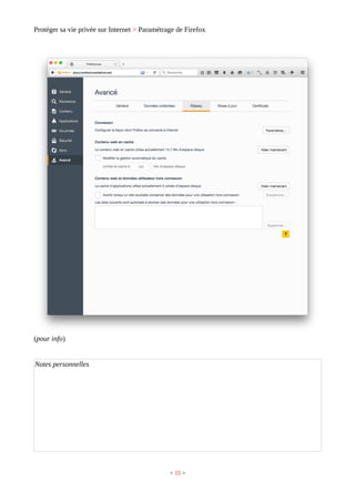 Protéger sa vie privée sur Internet > Paramétrage de Firefox
(pour info)
Notes personnelles
< 15 >
 