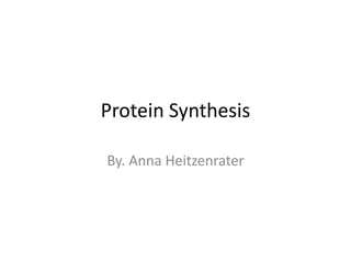 Protein Synthesis
By. Anna Heitzenrater

 