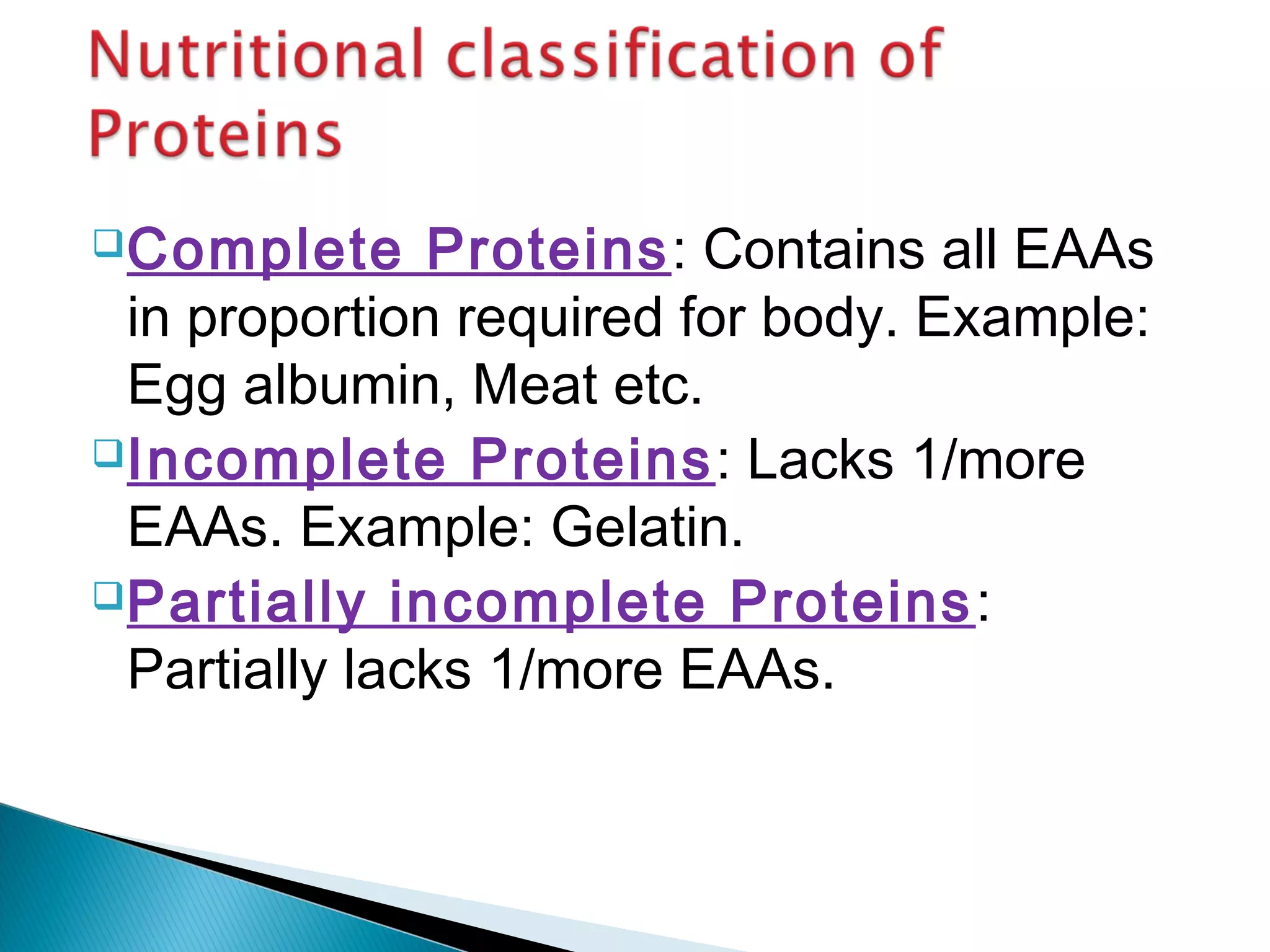 Partially Incomplete Protiens Amino acid & Protein | PPT