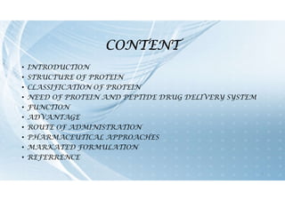 Protein and peptide drug delivery system | PDF