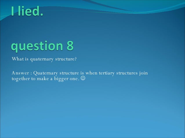 Protein Structure Quiz Ppt