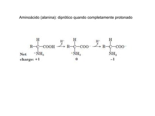 Aminoácido (alanina): diprótico quando completamente protonado
 