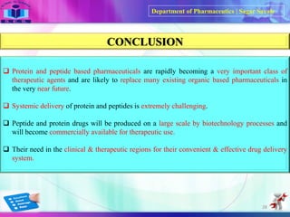 Protein and peptide drug delivery system | PDF