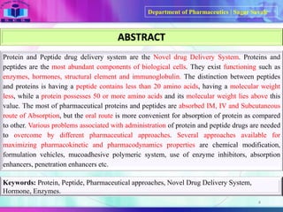 Protein and peptide drug delivery system | PDF