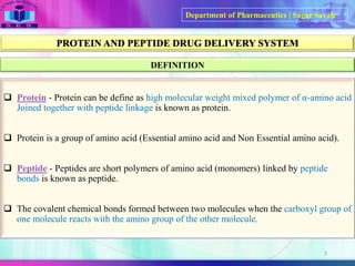 Protein and peptide drug delivery system | PDF