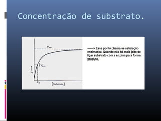 Concentração de substrato.
 