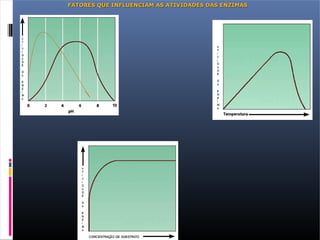 FATORES QUE INFLUENCIAM AS ATIVIDADES DAS ENZIMASFATORES QUE INFLUENCIAM AS ATIVIDADES DAS ENZIMAS
 