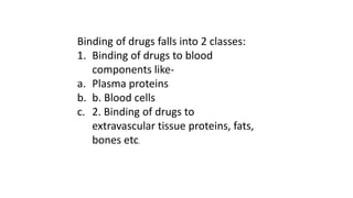 PROTEIN BINDING OF DRUGS important notes pharmacy | PDF