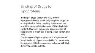 PROTEIN BINDING OF DRUGS important notes pharmacy | PDF