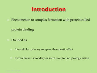 Protein binding of drug | PDF