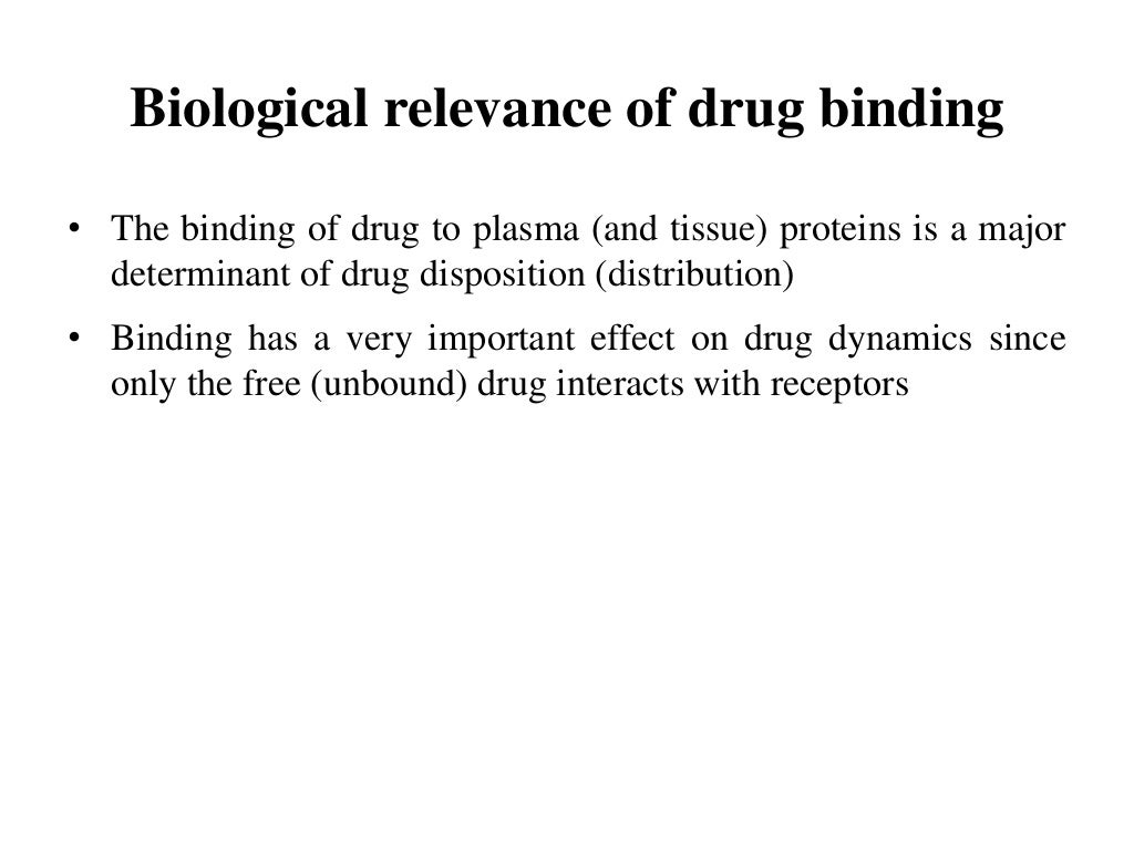 Protein binding of drugs