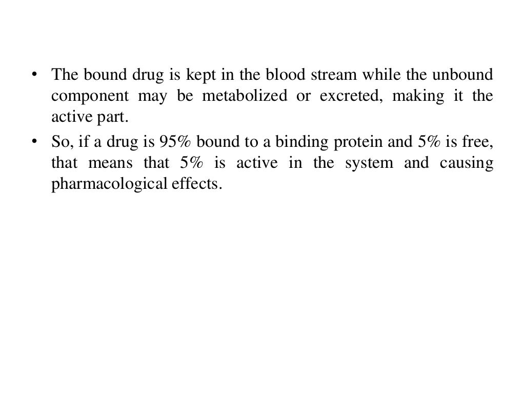 Protein binding of drugs