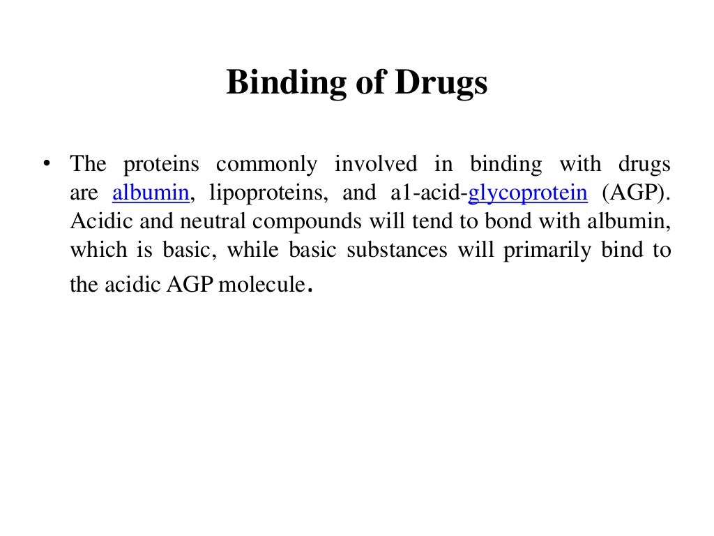 Protein binding of drugs