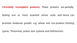 Partially Incomplete Protiens PROTEIN CHEMISTRY ,STRUCTURE AND CLASSIFICATION | PPTX
