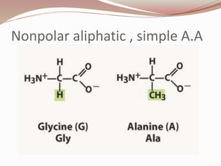 Nonpolar aliphatic , simple A.A
 