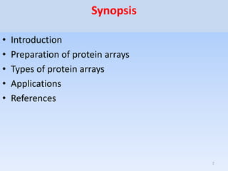 Protein array, types and application | PPTX