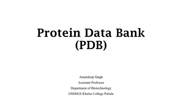 Protein Data Bank Pdb Ppt Protein Data Bank Pdb Ppt