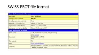 SWISS-PROT file format
 