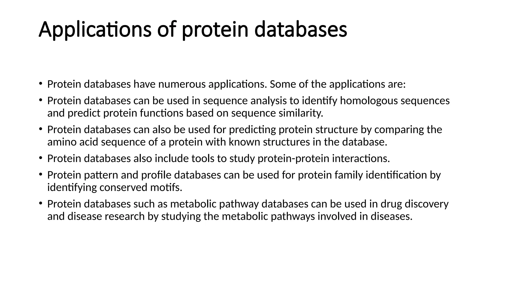 Protein Databases In Bioinformatics Pptx Protein Databases In Bioinformatics Pptx
