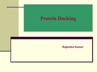 Protein Docking




         Rajendra Kumar
 