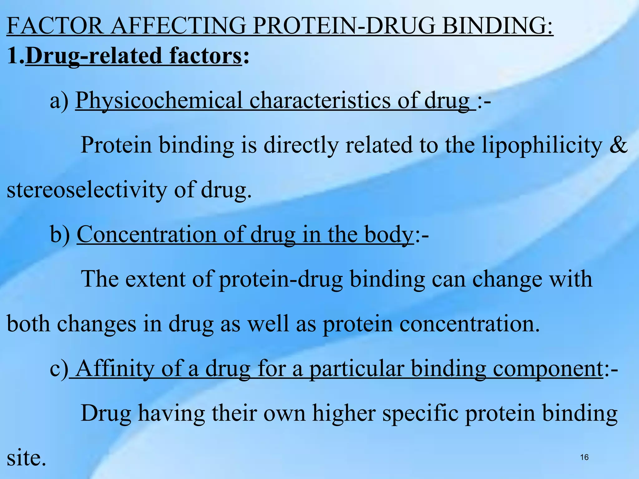 Protein drug binding | PPT