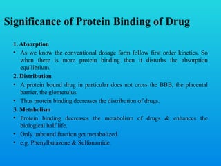 Protein Drug Binding by Ilias Ahmed (Department of Pharmacology) | PPTX