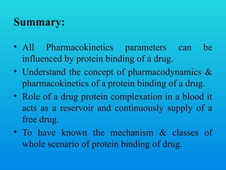 Protein Drug Binding by Ilias Ahmed (Department of Pharmacology) | PPTX