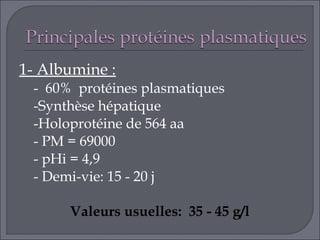 Proteines plasmatique