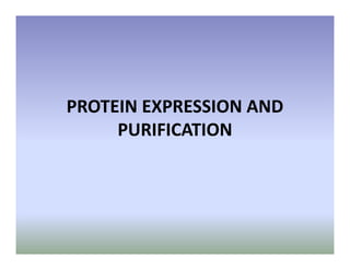 PROTEIN EXPRESSION AND
PURIFICATION
 