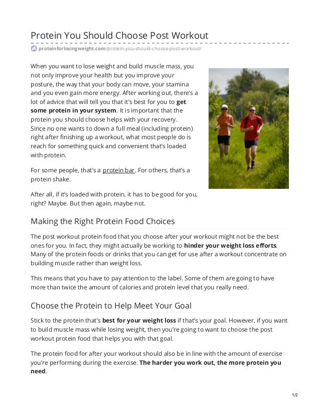 Protein You Should Choose Post Workout