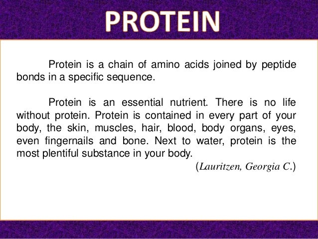 Protein; its functions