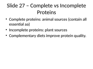 Partially Incomplete Protiens Protein metabolism for md Biochemistry ...