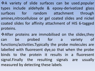 Protein microarray Preparation of protein microarray Different methods ...