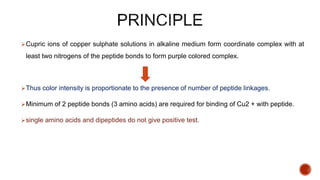 Cu2 Color Test for Protein practical | PPTX