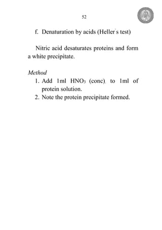 Qualitative tests of amino acids and proteins and enzyme kinetics | PDF