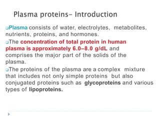 Plasma Proteins | PPTX