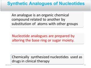 Synthetic Analogues of Nucleotides
5309/11/15
 