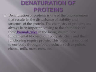 Proteins chemistry project.pptx chemistry practical | PPTX