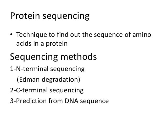 protein sequencing presentation protein sequencing