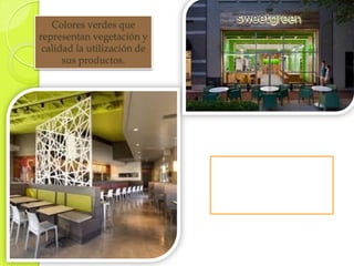 Colores verdes que
representan vegetación y
calidad la utilización de
sus productos.
El color blanco,
signo de limpieza y
pureza.
 