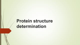 Protein structure
determination
 