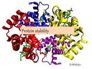 Protein stability
D.INDRAJA
 
