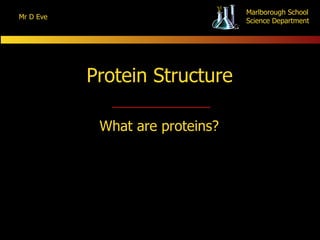 Protein Structure What are proteins? 