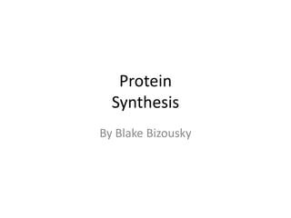 Protein
Synthesis
By Blake Bizousky

 
