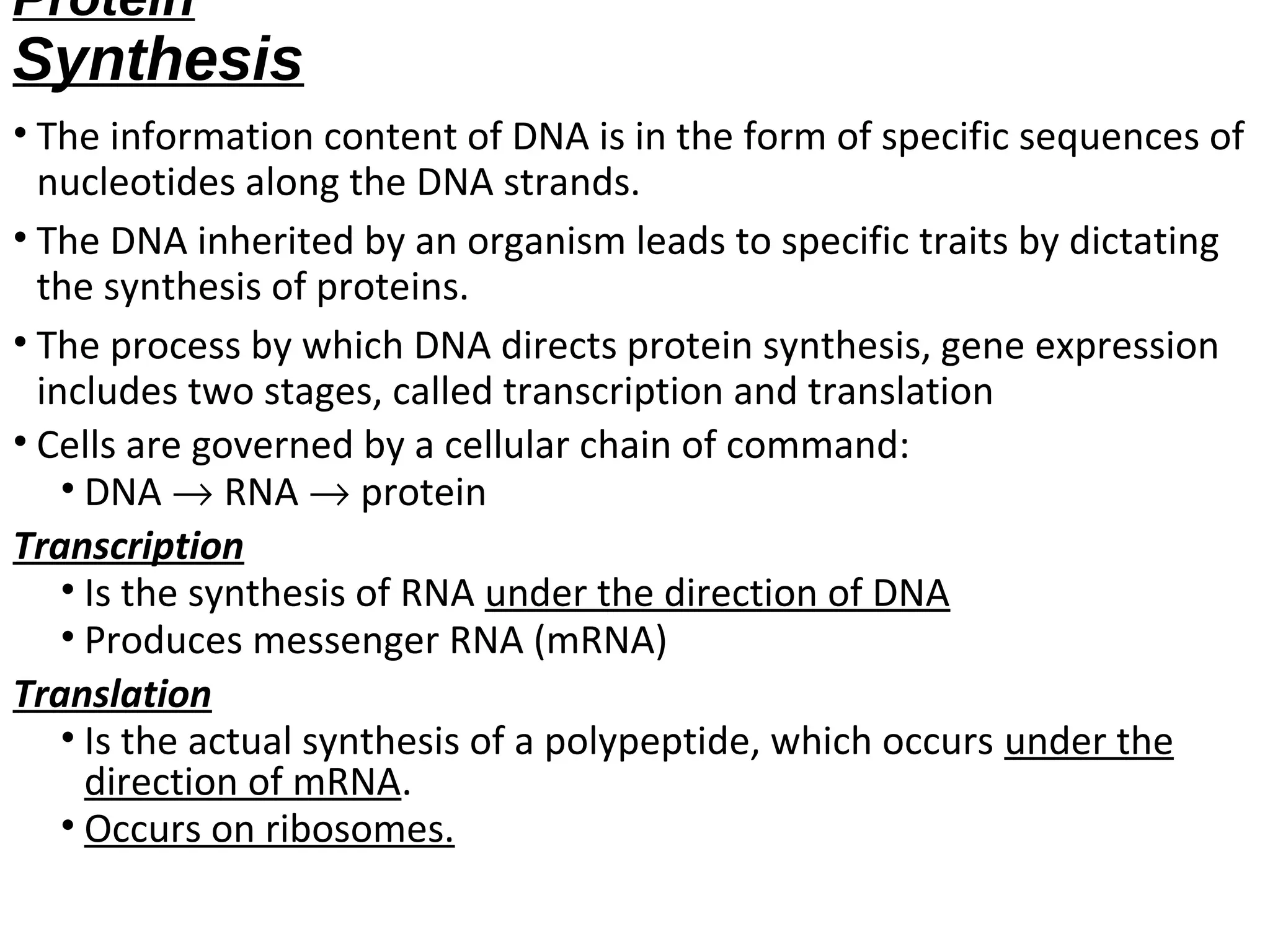 Protein synthesis mechanism with reference of Translation and ...