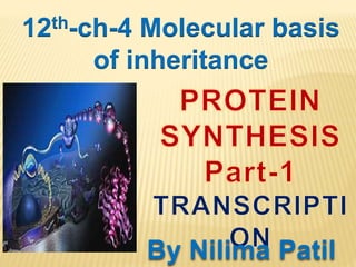 By Nilima Patil
12th-ch-4 Molecular basis
of inheritance
 