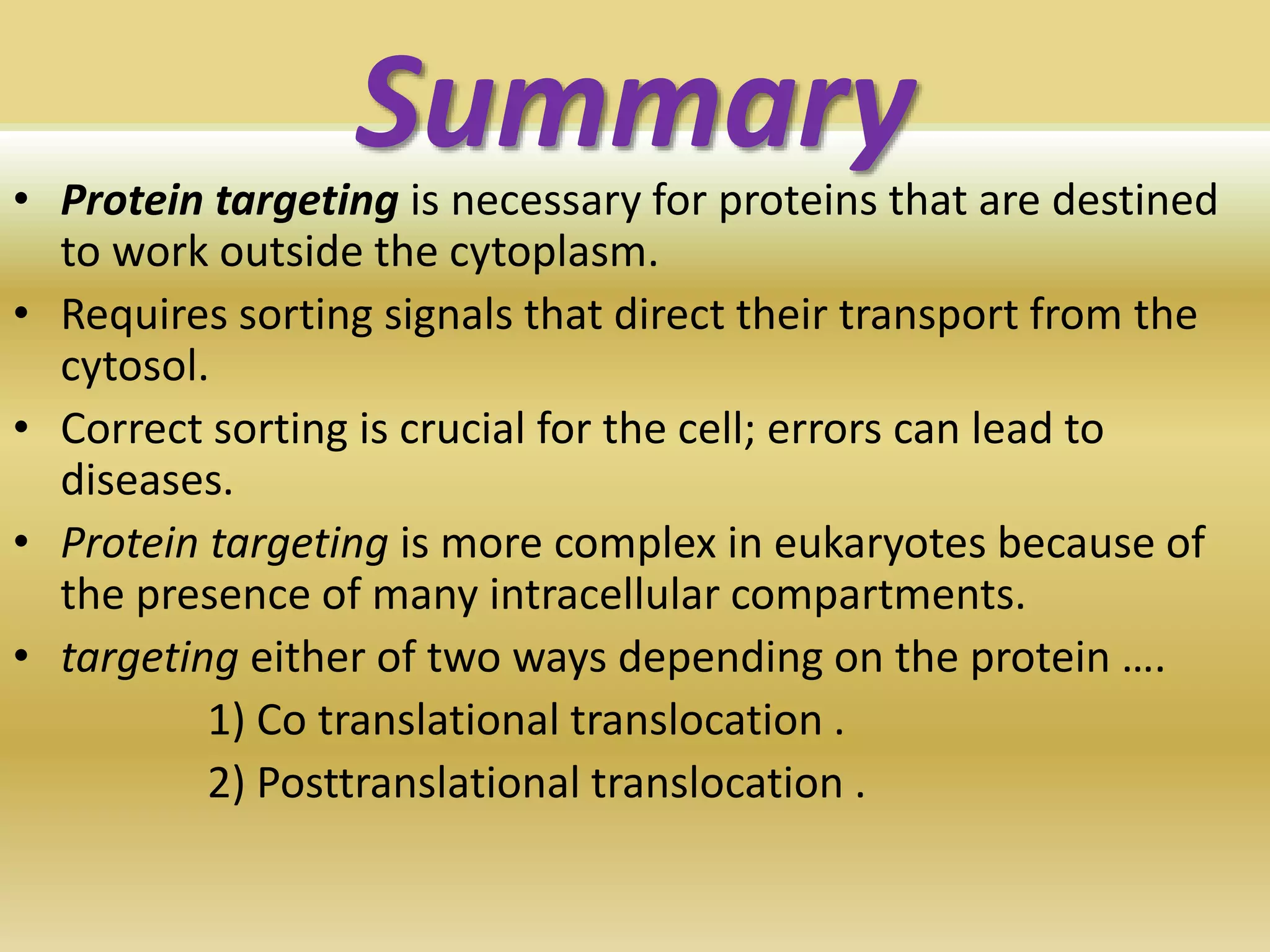 Protein targeting ajay | PPT