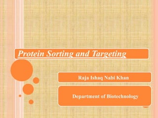 Protein Sorting and Targeting
Raja Ishaq Nabi Khan
Department of Biotechnology
 